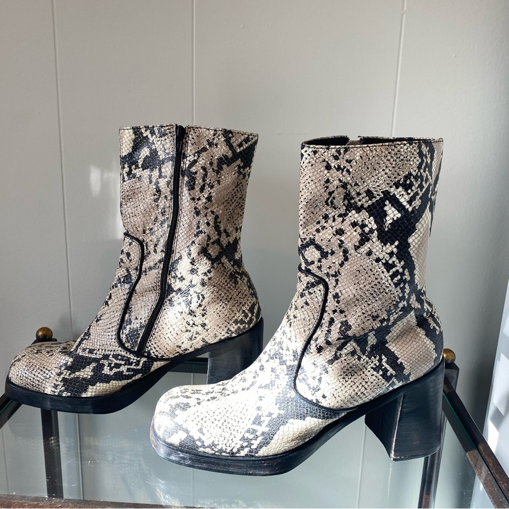Vintage Durango Snake Print Leather Boots - Picture 3 of 7